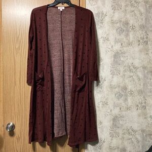 LuLaRoe Women's Size Medium Burgundy Polka Dot Sweater